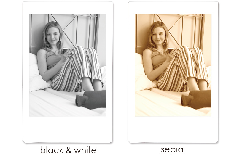 Collage or two pictures with different color filters