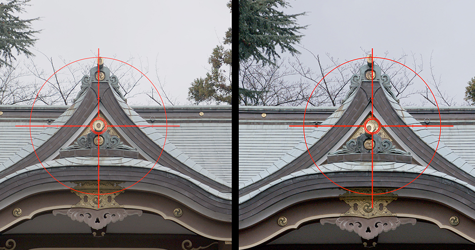 [photo] Side by Side comparison of a suppressed optical axis shifts