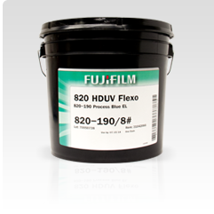 [photo] A bucket of Fujifilm 820 Series UV Flexo inks
