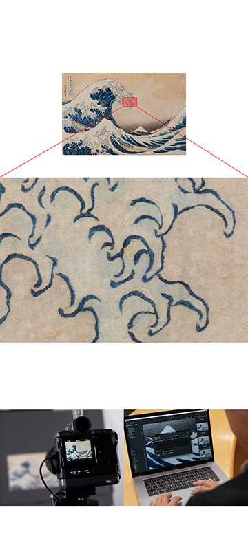 (1) Obtains accurate RGB information from a total of four captured images: one in its initial state, one shifted one pixel to the right, one shifted one pixel up and one shifted one pixel to the left. (2) By shifting (1) to the right, up and left in increments of 0.5 pixels, the pixels are refined, achieving four times the resolution.