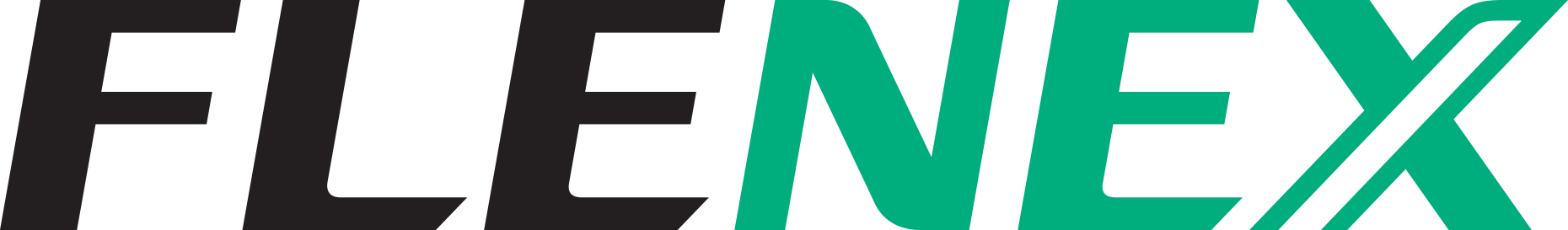 [logo] Flenex logo in black and green